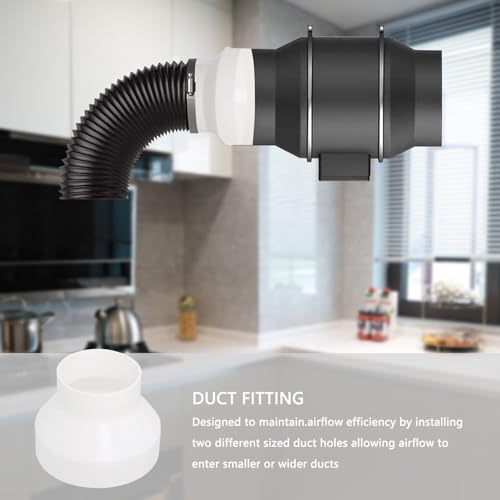 Abluftschlauch Adapter 150 mm auf 100 mm mit 2 Edelstahl Schlauchschelle Reduzierstück Reduzierverbinder Universal Reduzierstück schlauch adapter für Lüftung Rundrohr Lüftungskanal