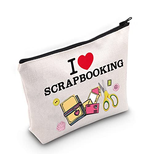 Image of WZMPA Scrapbook Lover Cosmetic Makeup Bag Scrapbook Fan Gift I Love Scrapbooking Zipper Pouch Bag For Women Girls (Scrapbooking)
