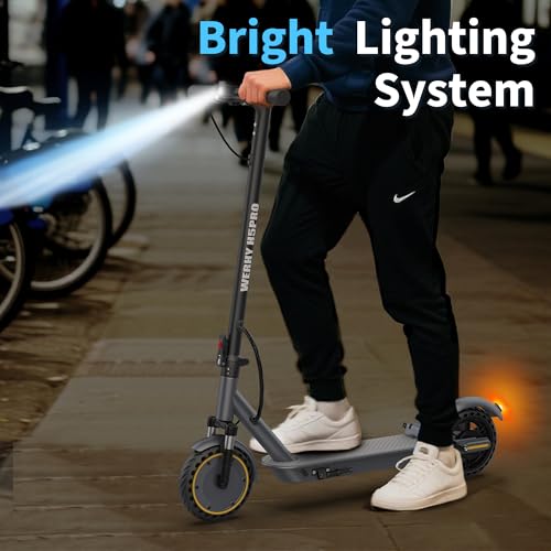 Image of WERHY Electric Scooters, 350W Brushless Motor & 19 MPH, 15-21 Miles Long Range, 8.5 inch Solid Tires, Folding Sport Scooters for Adults with Dual Brake System and APP