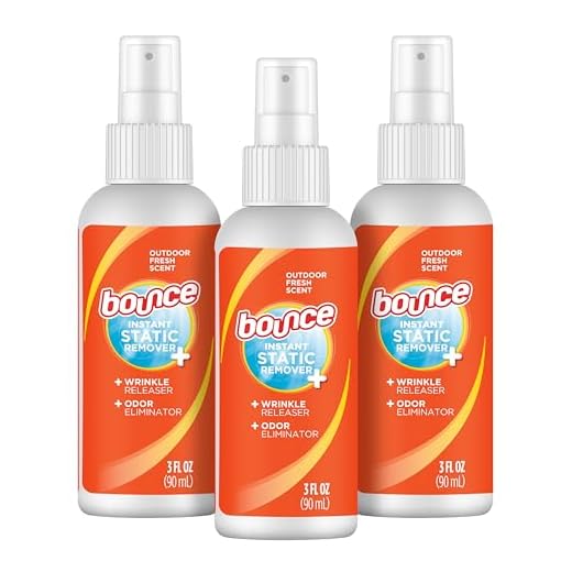 Bounce Rapid Touch-Up 3 in 1 Wrinkle Releaser Clothing Spray - RELEASE WRINKLES - Eliminates Odors & Freshens - Removes Static - TSA Approved Travel Size 3 Oz Pack of 3