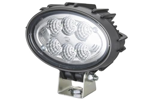 HELLA 1GA 996 761-111 LED-Arbeitsscheinwerfer - Oval 100 Compact - 12/24V - 1850lm - geschraubt/Anbau - schwenkbarer Montagebügel - weitreichende Ausleuchtung - Stecker: DEUTSCH Stecker