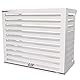 Box Air Klima Cover Clima Blade S Bianco – Abdeckung für Klimaanlage aus Aluminium‑Verbund, verstellbare INOX‑Halterungen, Wandmontage, Schutz für Außengerät