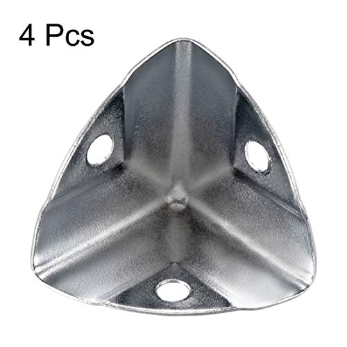 Image of uxcell Metal Box Corner Protectors Wooden Box Edge Guard Protector 22x22x22mm Silver Tone 4pcs