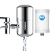 WINGSOL Faucet Water Filter Stainless-Steel Reduce Chlorine Speedy Flow, Japan PAC Filter Improve Taste, Faucet Filters for Faucets-Fits Standard Faucets