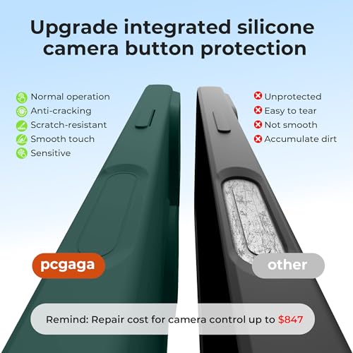 pcgaga Compatible with iPhone 17 Pro Max Case 6.9 inch, Silicone Slim Design with [Ring Holder Stand] [Wrist Strap] [Microfiber Lining] Shockproof Protective Case Cover,Army Green by pcgaga - Used condition - Image 5