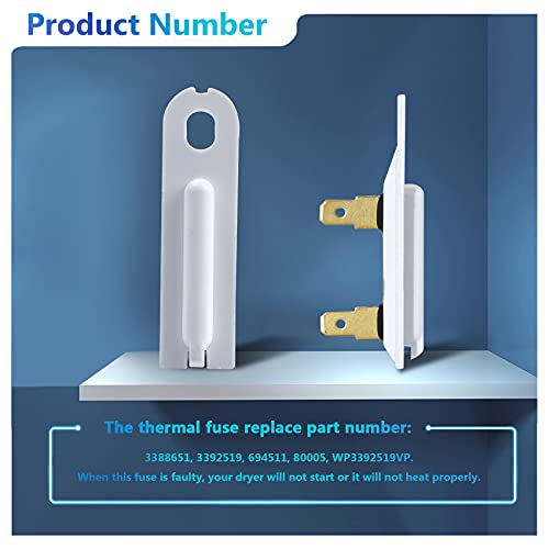3387747 Dryer Heating Element & 279816 Thermostat Kit & 279973 3392519 Thermal Cut-Off Fuse Replacement Compatible With Kenmore, Samsung, Whirlpool, Kitchenaid Electric Dryers And More #TOP4