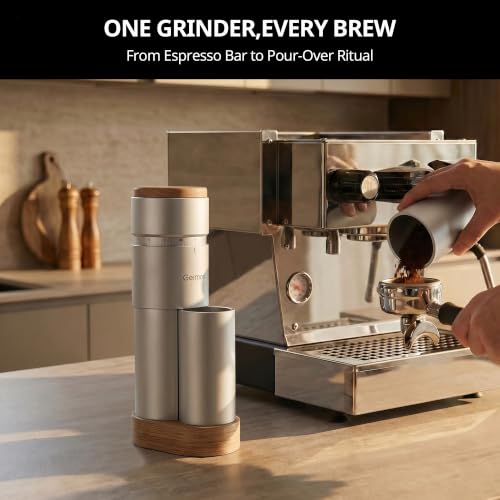 Image of Burr Coffee Grinder,Wirsh Portable Electric Grinder Geimori T38 Plus,Espresso Grinder with Conical Burr,Stepless Grind Settings from Fine to Coarse for Espresso,Drip,French Press,Home&Travel Use