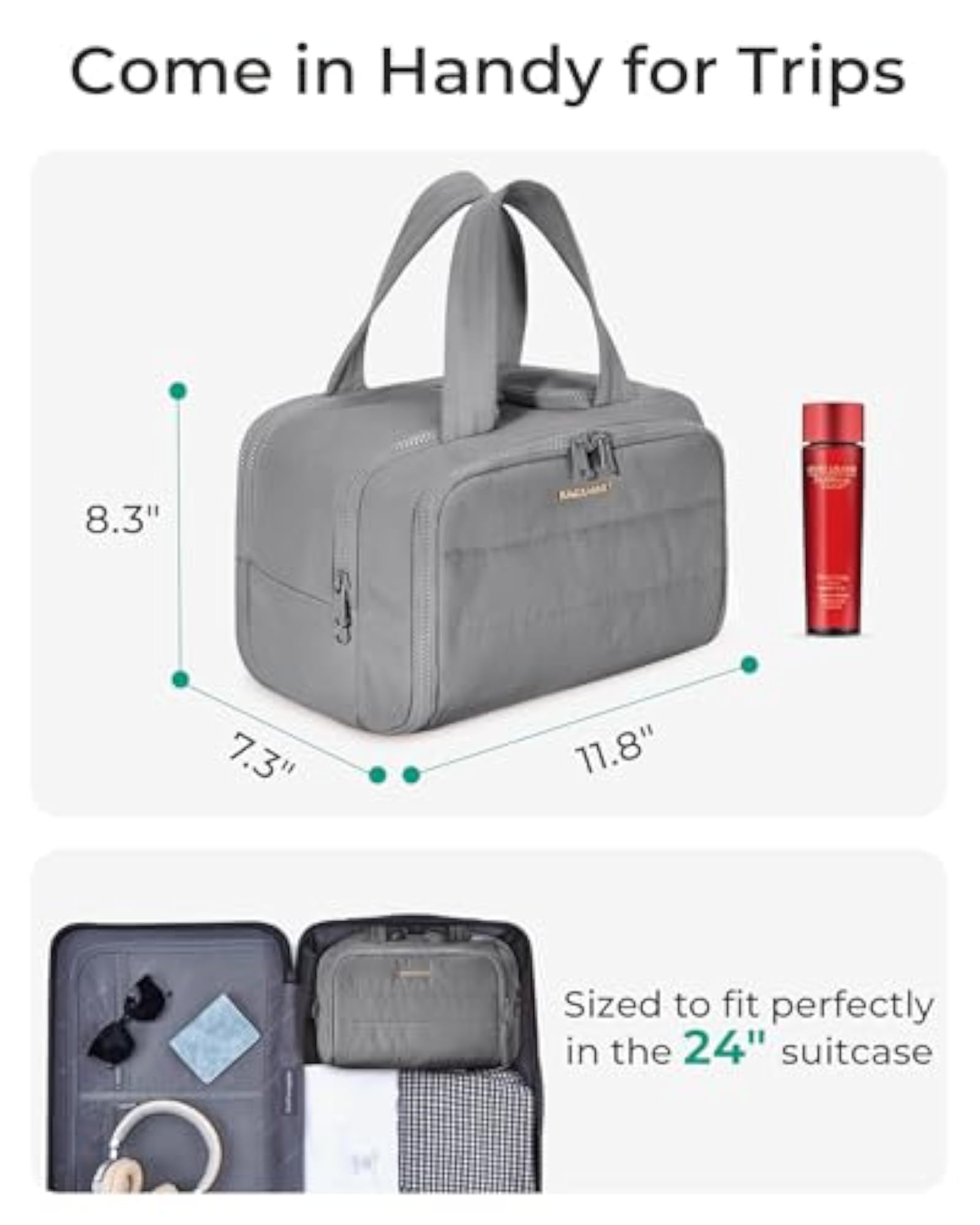 Lightweight Large Travel Toiletry Bag for Women