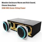 WISCENT Bluetooth Vintage Style Retro Look Micro Audio Streaming CD Player System,with Bluetooth,USB Port,FM Stereo,AUX Input,Remote Control,CD Players for Home (Black) - Image 6