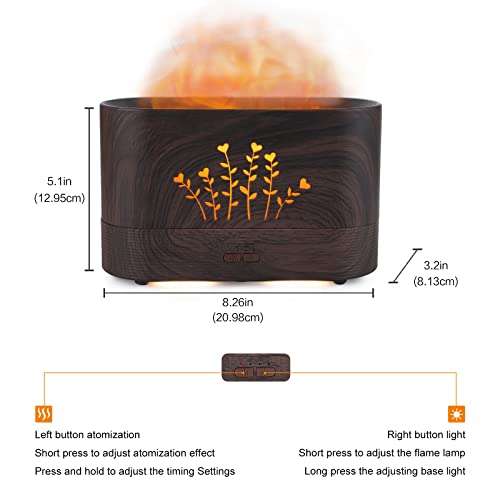 Posviu Flame Diffuser Humidifiers For Bedroom - 300Ml Essential Oil Diffuser With Quiet Aromatherapy, Cool Mist And Waterless Auto Shut-Off (Wood Grain) #TOP1