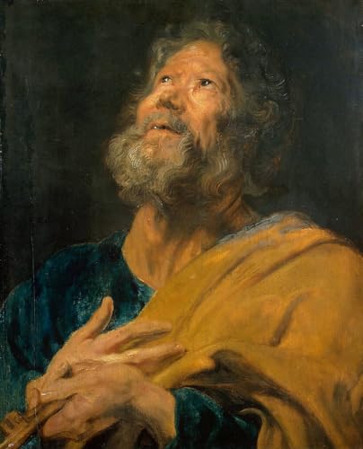 Toile Pierre l'Apôtre par Van Dyck 60x90cm pour décoration salon