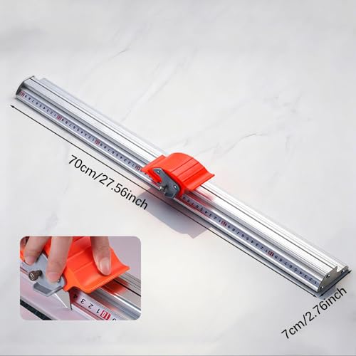 Image of Manual Cutting Ruler Aluminum Precision Cutting Positioning Track Ruler Manual Sliding Paper Trimmer for Paper Box PET Sheet, 70cm