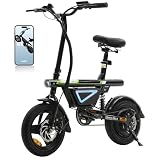 Finbike 14' Electric Bike for Adult/Teens, Electric Bicycle with LCD Display, 432WH Battery, 25KM/H & 50KM Range, 5H Fast Charge,4 Riding Modes,Rear Shock Absorber,120KG Capacity