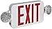 Morris Products Round Head LED Combo Exit Emergency Light - High Output, Remote Capable, Red LED Color, White Housing - 76 Lumens, Energy Saving Lamps - Fully Automatic -Glare Free, Adjustable