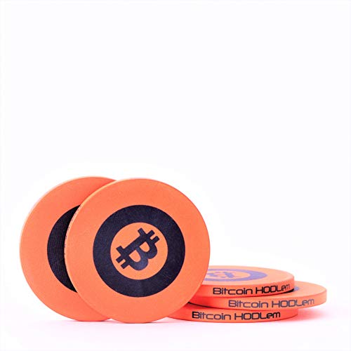 Bitcoin HODLem Poker Chips - Premium Quality Casino Grade Ceramic Poker Chips - 5 PC Set (Tiger Orange)