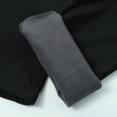 Damen Thermo-Wanderhose, Plus-Size-Wanderhose Damen Trainingshose Outdoor Winddichte Jogginghose Warme Softshellhose Leichte Komfort-Überziehhose mit Reißverschlusstaschen, Schwarz , 4XL