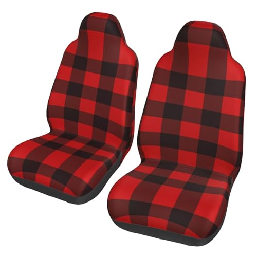 Housses de siège auto universelles à carreaux rouges protection véhicule