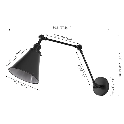 Image of JONATHAN Y Rover 1-Light Wall Sconce 7 inch, Black, Set of 2