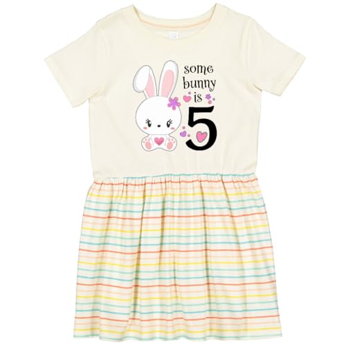 inktastic Somebunny is Five- 5th Birthday Bunny Toddler Dress