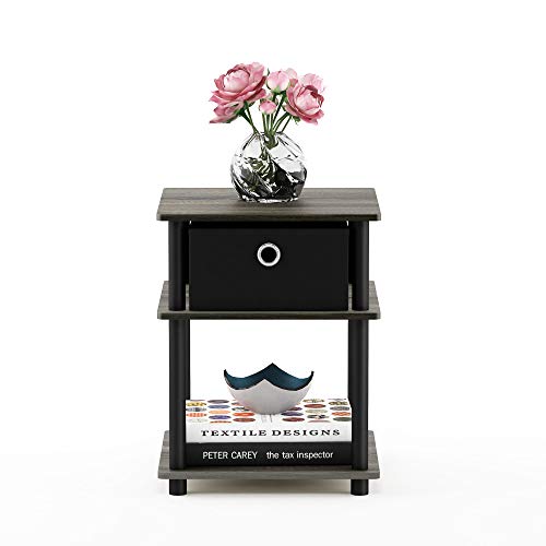 Furinno Turn-N-Tube 3-Tier End Table, French Oak Grey/Black/Black,18063Gyw/Bk/Bk #TOP4