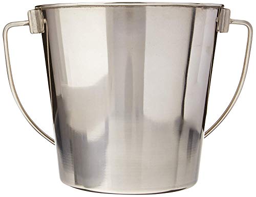 Advance Pet Products Heavy Stainless Steel Round Bucket, 2 Quart | Durable Food & Water Pail for Dogs, Cats, Kennels, Cages and Critter Crates | Multi-Purpose Bucket