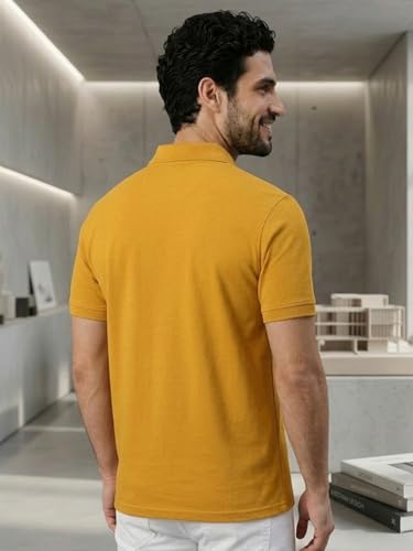 Image of Lux Cozi Men's Cotton Solid Polo Tshirt | Collar Tshirts | Half Sleeves | Stylish & Premium All Day Wear | Pack of 1