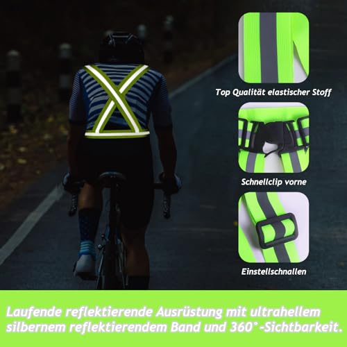 Warnweste Fahrrad Maximale Reflektoren Fläche, Reflektorweste Reflektierende Sicherheitsweste Einstellbar Warnweste, Warnweste Laufen, Reflektorweste Fahrradweste Leuchtweste Kinderwarnweste