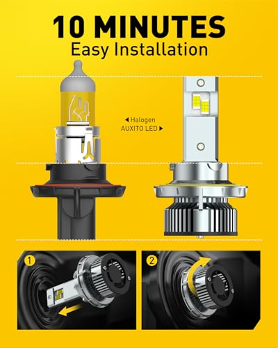 Image of AUXITO H13 Bulb,800% Brighter, 120W, 30000LM, 6500K Cool White, 9008 Fog Light Halogen Replacement Kit, Canbus Ready, Pack of 2