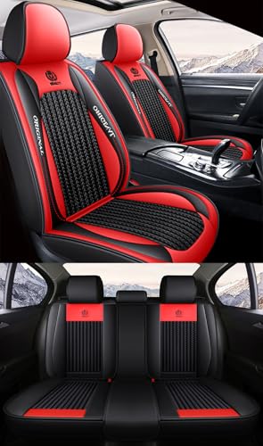 Fesima 車 シートカバー に適し トヨタ プリウス 30系 プリウス 50シリーズ プリウスα 対応 アクセサリー 防水 取付簡単 レッド×ブラック