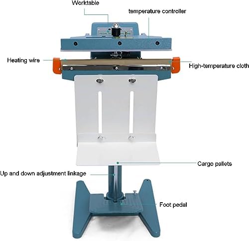 Industrial Heat Seal Closer Machine with Foot Pedal, Ideal for Efficient Sealing and Cutting in Commercial Settings,Doublesidesealing-450MM