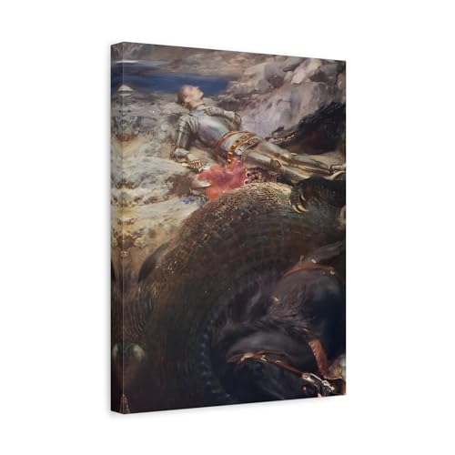 Impression George and the Dragon Briton Riviere canvas art reproduction 30x40