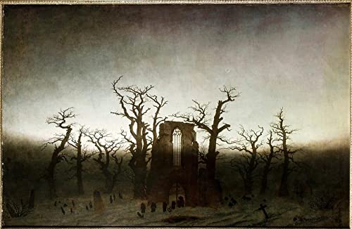 Tableau Abbaye d'Eichwald de Caspar David Friedrich impression sur toile de bureau 60x90cm