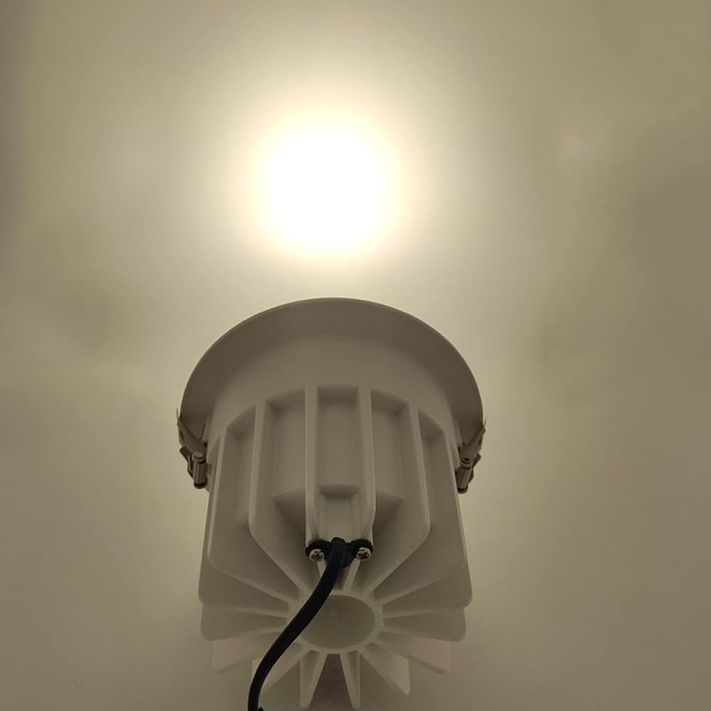 LED Recessed Lighting COB Anti-Glare Downlight Narrow Side Round LED Ceiling Light Fixtures Hotel High-Altitude High-Power Recessed Ceiling Panel Down Light Lamp