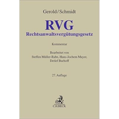 Rechtsanwaltsverg&uuml;tungsgesetz. RVG