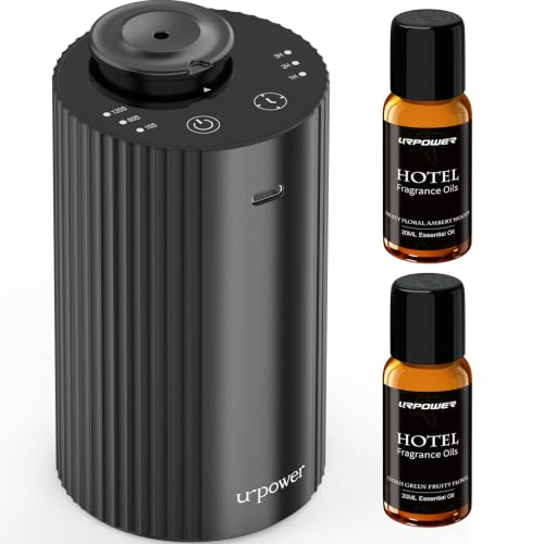 URPOWER Waterless Essential Oil Diffuser Cordless Mini Scent Diffuser 20mL