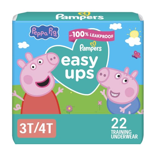 Pampers Training Pants - Easy Ups Girls & Boys - Size 3T-4T, 22 Count, Peppa Pig Underwear (Packaging May Vary)