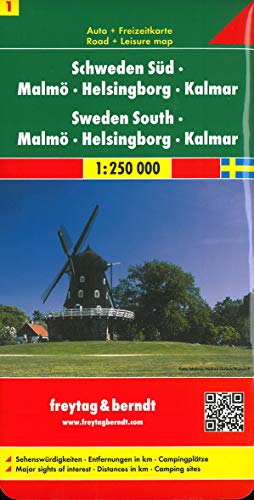 Schweden Süd - Malmö - Helsingborg - Kalmar, Autokarte 1:250.000 Schweden Süd - Malmö - Helsingborg - Kalmar, Autokarte 1:250.000