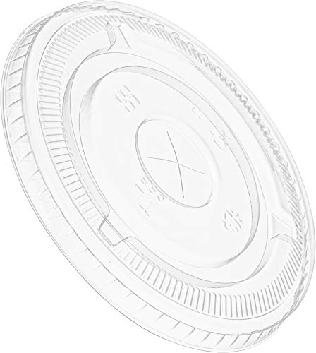 ELEGANT DISPOSABLES [100 Count] Crystal Clear PET Plastic Flat lids With Straw Slot Fits 14, 16, 20, & 24 oz Cups for Iced Coffee, Milkshake, Slurpee, Ice cream, Razzle, Slush, Smoothy, Party\'s, - Thumbnail 3