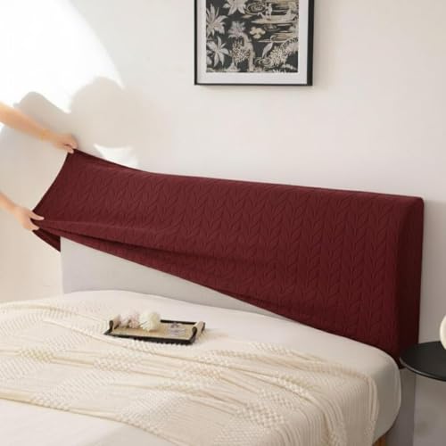 Image of HOMETHREADS Stretchable Lycra /Velvet Headboard Cover | Soft, Dust-Proof & Wrinkle-Resistant Bed Back Protector | Fits Leather, Wooden & Fabric Bedsides | for 3ft to 3.5ft Beds | (Maroon, 90x65Cm)