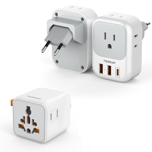 TESSAN Universal Travel Adapter: Worldwide Plug with 20W USB-C PD