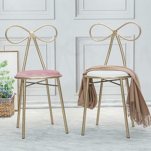Taburete de comedor y tocador decorativo para dormitorio blanco 6