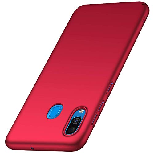 TXLING Funda Samsung Galaxy A20 Carcasa [Ultra-Delgado] [Ligera] Anti-rasguños Estuche Ultra Slim Protectora Funda Case Duro Cover para Samsung Galaxy A20, Rojo