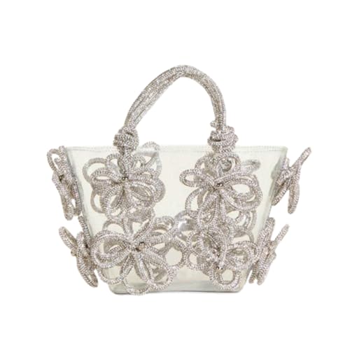 Image of BEBO CREATIONS Designer Party Handbag for Women - Tote Purse With Rhinestone Crystals - Evening Bucket Bag
