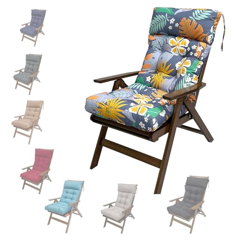 UWOBTN Cojín para Tumbona Exterior Impermeable Cojines para Silla Mecedora Suave y Cómodo Cojín Reclinable Colchoneta Tumbona para Jardín, Piscina, Playa, Terraza y Balcón(A10,180x50x10cm)