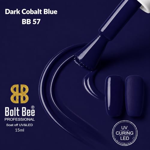Image of Bolt Bee Dark Blue Color Gel Nail Polish Soak Off UV Gel 15ML DIY at Home Manicure Salon Nail Art