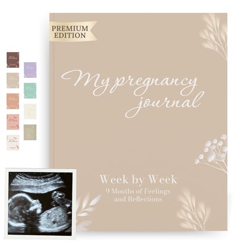 HuBorns - My Pregnancy Journal to Capture Every Moment Week by Week with Space for Photos and Ultrasounds Pregnancy Diary to Keep the Most Special Memories Maternity Journal (Beige English)