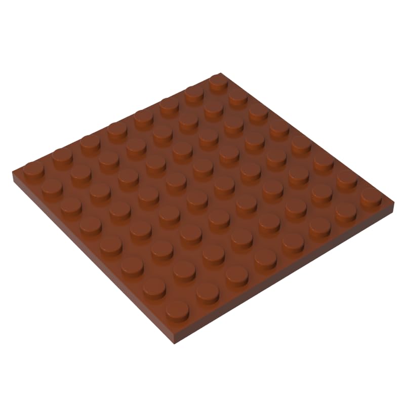 41539 Foundation Plate Plate 8x8 10 Pieces GDS-528 Compatible with Lego Building Blocks Color:Reddish Brown โ image 1