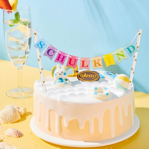 Einschulung Tortendeko Schulkind Kuchengirlande Cake Topper Schulanfang Kuchen Deko Schulkind Tortendeko für Schuleinführung Deko Junge Mädchen
