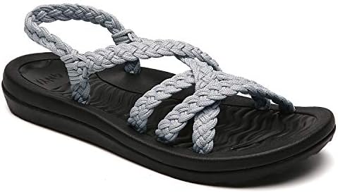 MEGNYA Women's Comfortable Flat Walking Sandals with Arch Support Waterproof for Walking/Hiking/Travel/Wedding/Water Spot/Beach. 19ZDME02-W18-6