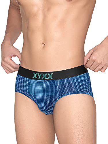 Image of XYXX Men's Blox Tencel Micromodal Regular Fit Printed Antimicrobial Briefs with No Marks Waistband (Pack of 2)